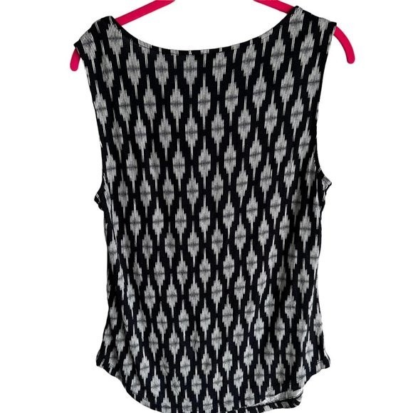 ANN TAYLOR Navy Geometric‎ Ladies Casual Career Sleeveless Blouse, S - Picture 2 of 5
